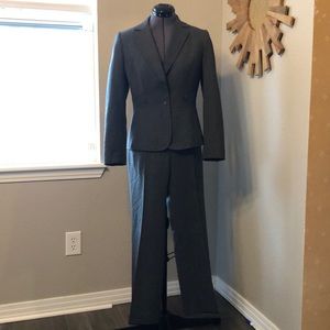 Tahari petite grey pantsuit- blazer and pant